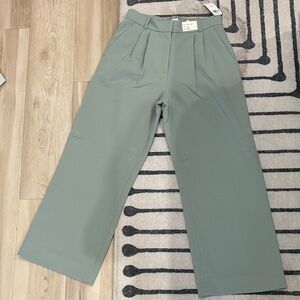 Abercrombie & Fitch Women's Sage Green Wide-Leg Pants